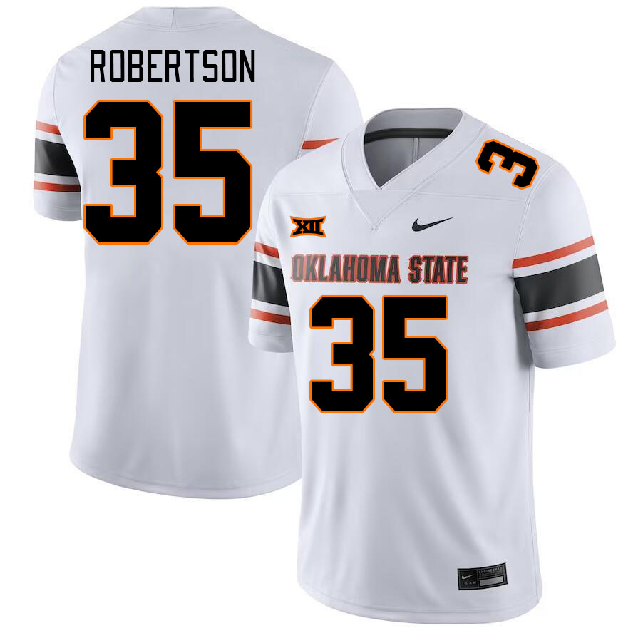 Men #35 Baxter Robertson Oklahoma State Cowboys College Football Jerseys Stitched-White